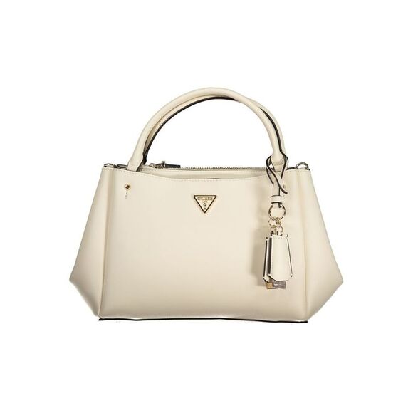 Guess Jeans Top Handle Bag Pendant Detail Women White...